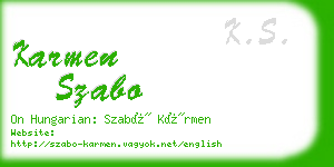 karmen szabo business card